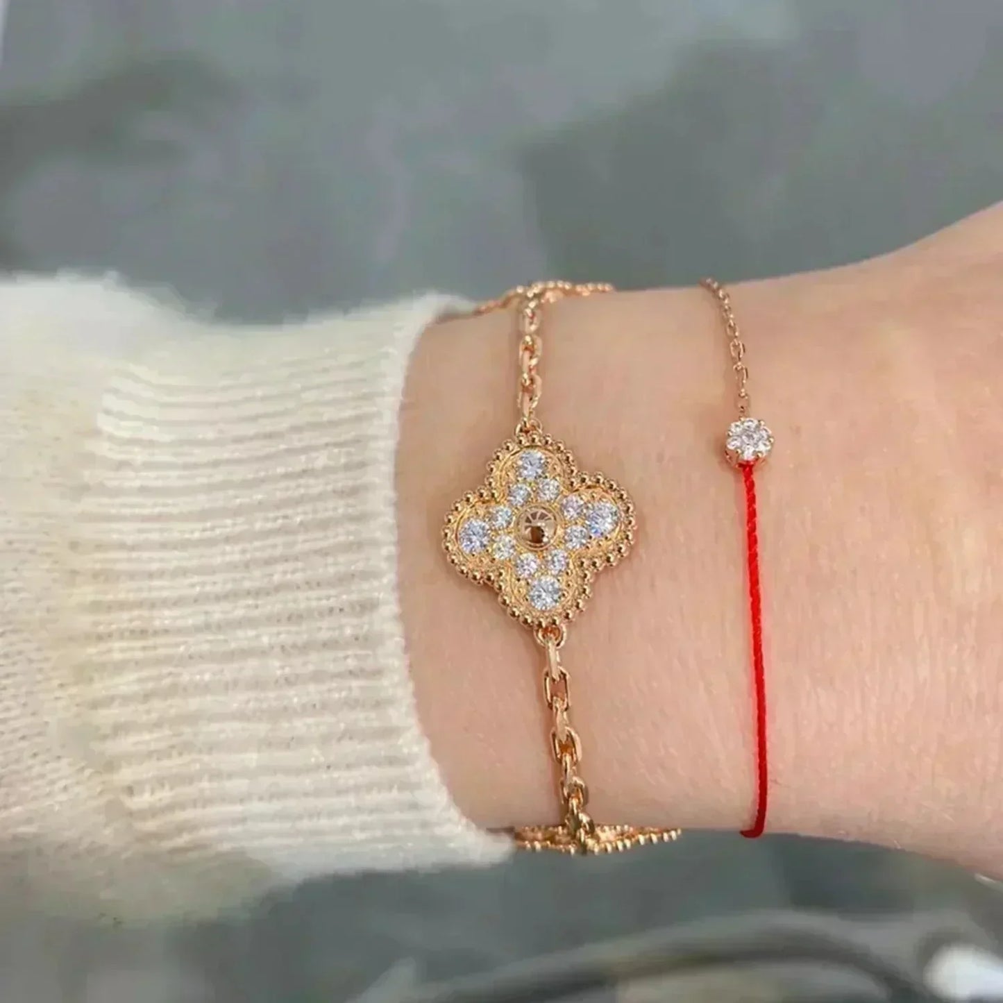 [Kismet Jewels ]CLOVER 5 MOTIFS  FULL DIAMOND BRACELET