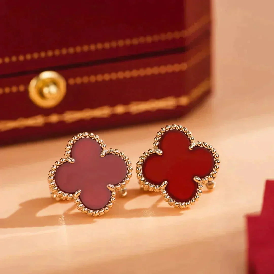 [Kismet Jewels ]CLOVER MEDIUM 1 MOTIFS CARNELIAN  EARRINGS