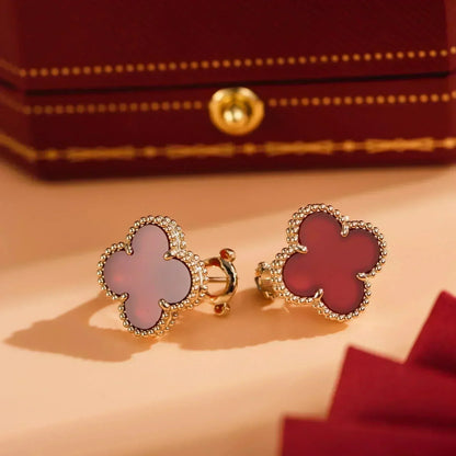 [Kismet Jewels ]CLOVER MEDIUM 1 MOTIFS CARNELIAN  EARRINGS