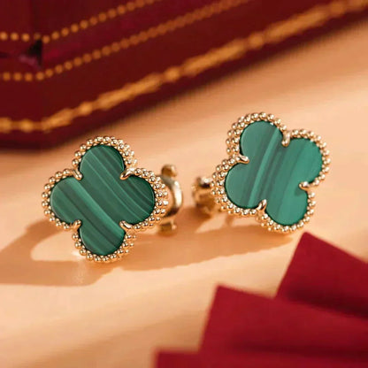 [Kismet Jewels ]CLOVER MEDIUM 1 MOTIFS MALACHITE  EARRINGS