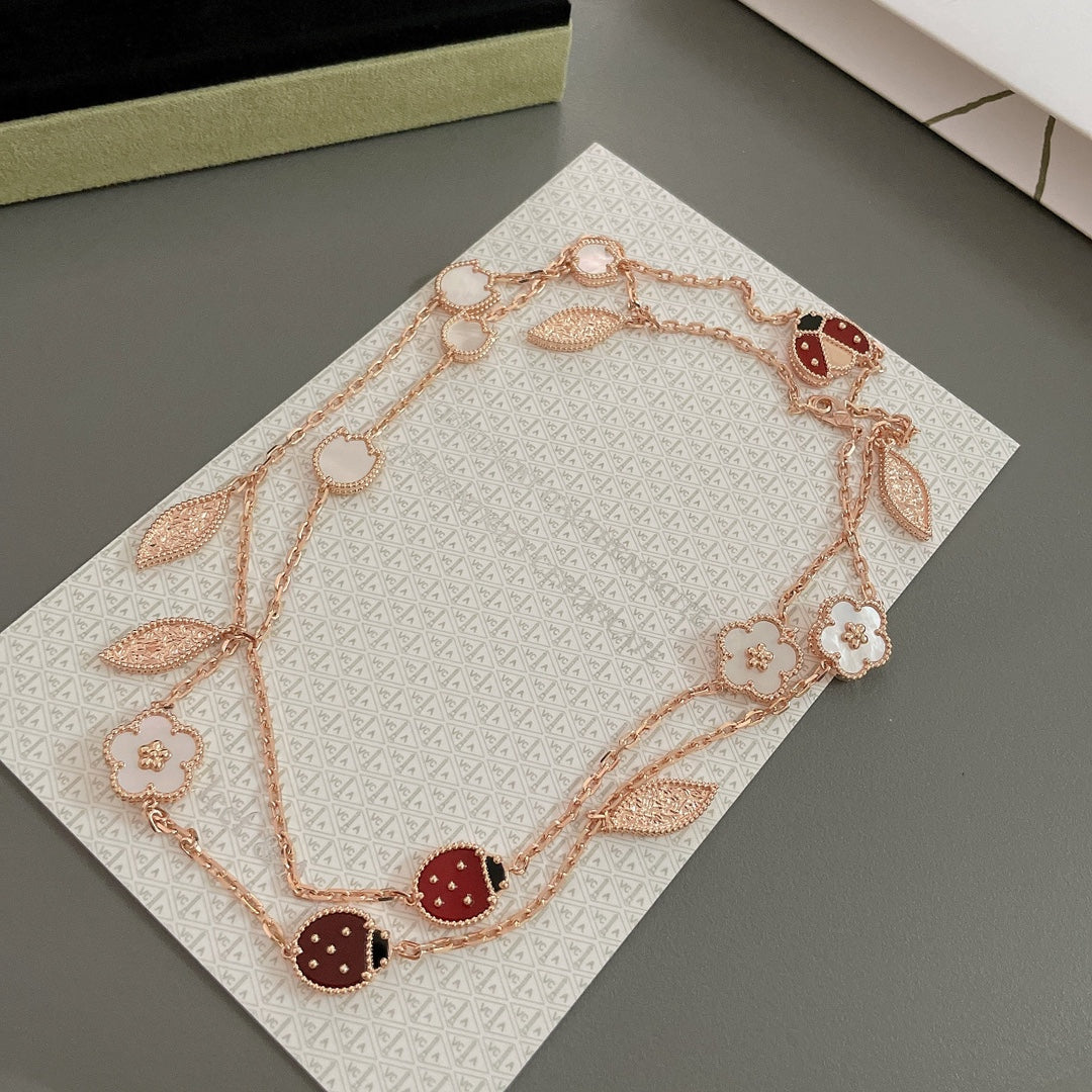 [Kismet Jewels ]LUCKY SPRING 15 MOTIFS ROSE GOLD NECKLACE