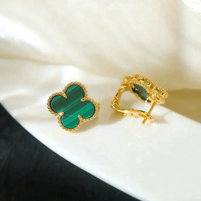 [Kismet Jewels ]CLOVER MEDIUM 1 MOTIFS MALACHITE  EARRINGS
