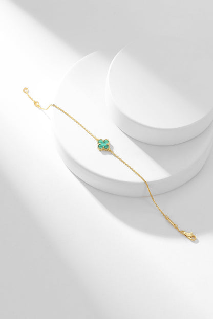 [Kismet Jewels ]CLOVER BRACELET MALACHITE 1 MOTIF
