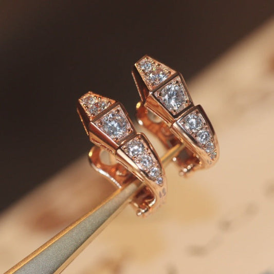 [Kismet Jewels ]SERPENT PINK GOLD DIAMOND EARRINGS