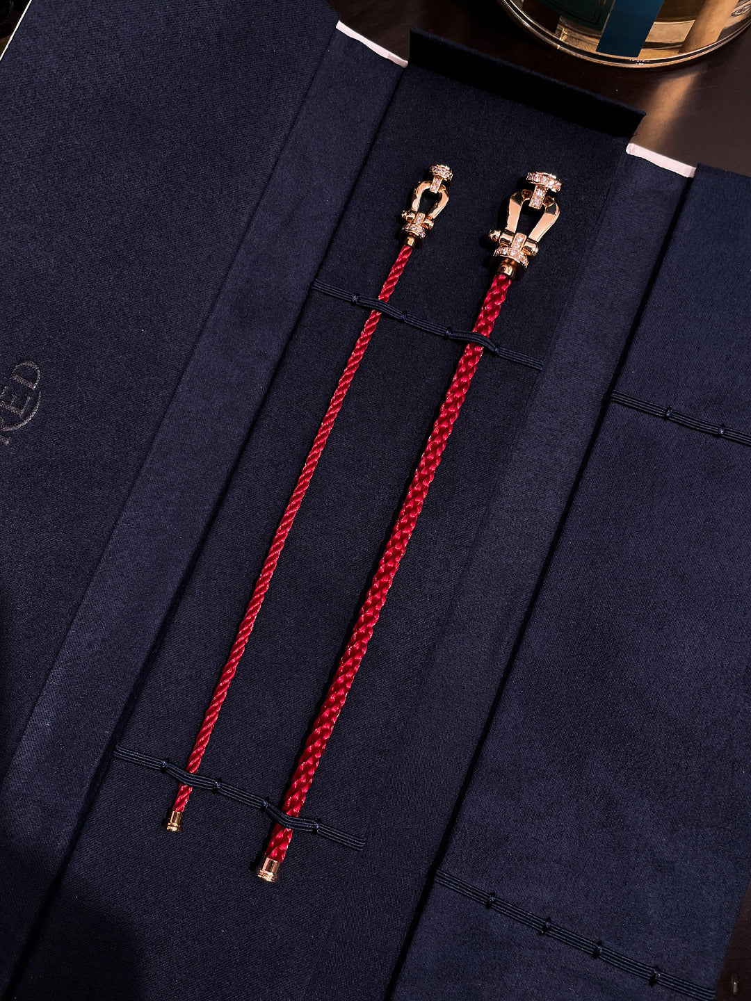 [Kismet Jewels ]FORCE 10 HALF DIAMOND PINK GOLD RED CORDERI LARGE AND MEDIUM MODEL