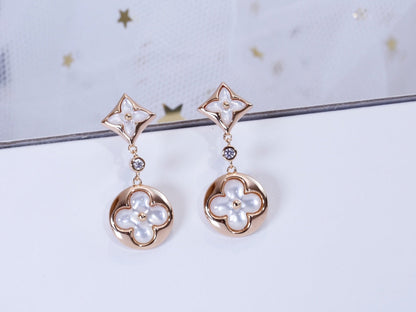 [Kismet Jewels ]STAR AND SUN PINK GOLD MOP DROP EARRINGS