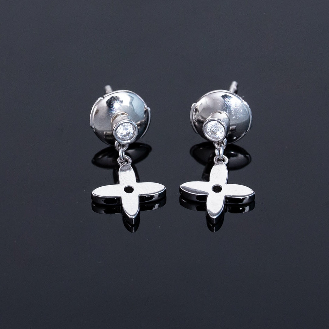 [Kismet Jewels ]VIDYLLE SILVER DIAMOND MINI DROP EARRINGS