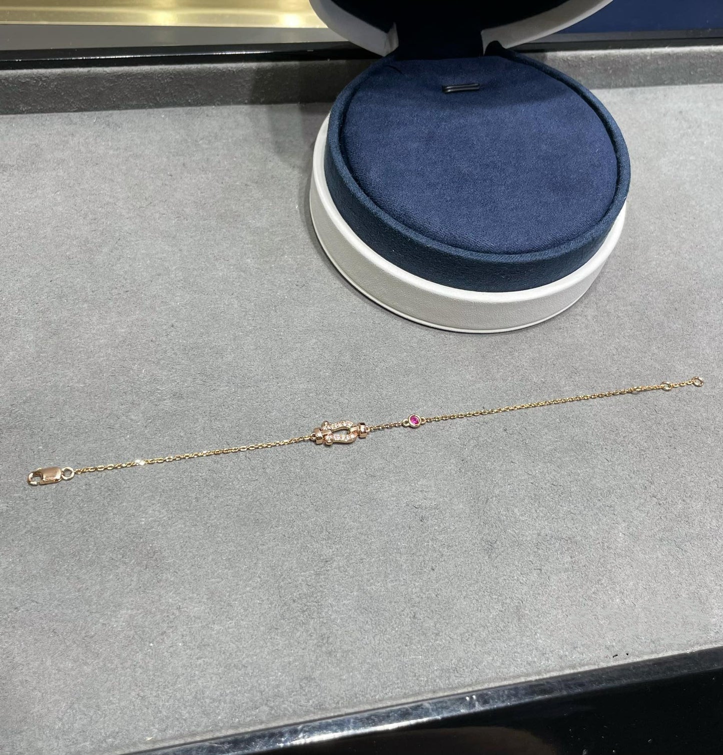 [Kismet Jewels ]FORCE 10 DIAMOND CHAIN LINK PINK GOLD BRACELET