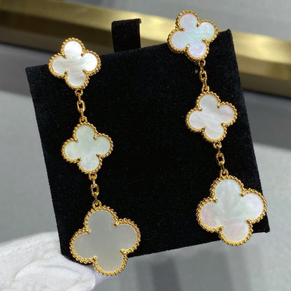 [Kismet Jewels ]CLOVER MOP 3 MOTIFS GOLD EARRINGS