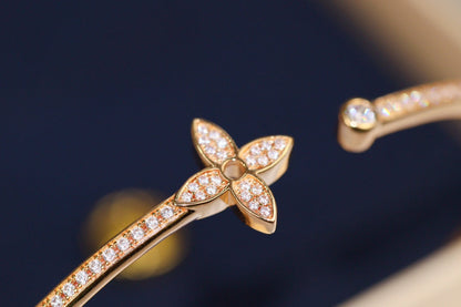 [Kismet Jewels ]IDYLLE PINK GOLD OPEN BRACELET DIAMOND PAVED