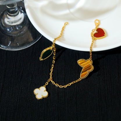 [Kismet Jewels ]LUCKY SPRING 5 MOTIF GOLD BRACELET