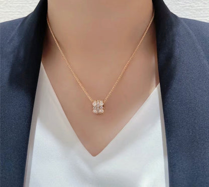 [Kismet Jewels ]BEE LOVE DIAMOND PAVED 3 ROW NECKLACE