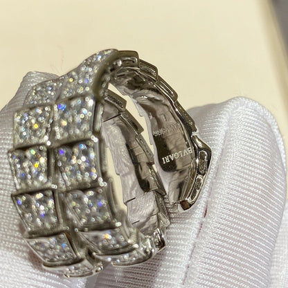 [Kismet Jewels ]SERPENTI DOUBLE RING SILVER DIAMOND PAVED