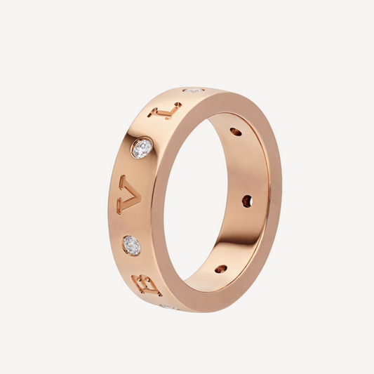 [Kismet Jewels ]ZERO 1 ESSENTIAL PINK GOLD BAND WITH DIAMONDS RING