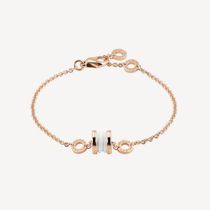 [Kismet Jewels ]ZERO 1 SOFT PINK GOLD AND WHITE CERAMIC BRACELET