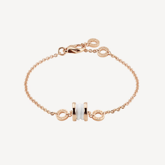 [Kismet Jewels ]ZERO 1 SOFT PINK GOLD AND WHITE CERAMIC BRACELET