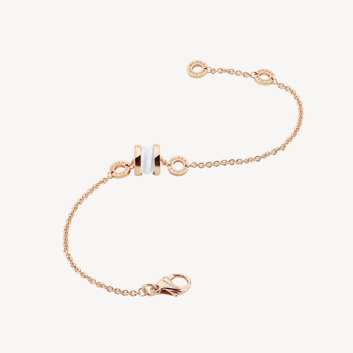 [Kismet Jewels ]ZERO 1 SOFT PINK GOLD AND WHITE CERAMIC BRACELET