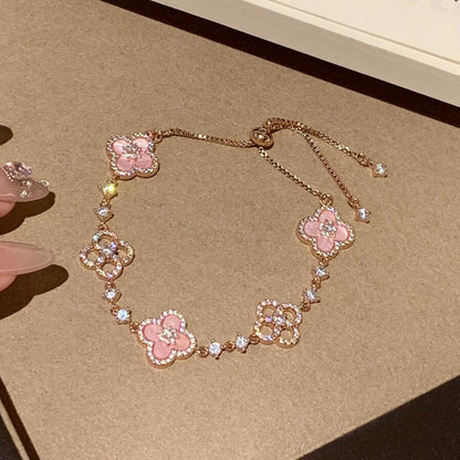 [Kismet Jewels ]CLOVER 5 MOTIF PINK BLUE RED WHITE BRACELET