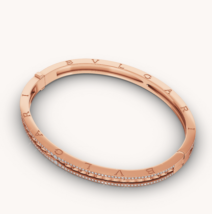 [Kismet Jewels ]ZERO 1 SPIRAL AND PAVED DIAMOND PINK GOLD BRACELET