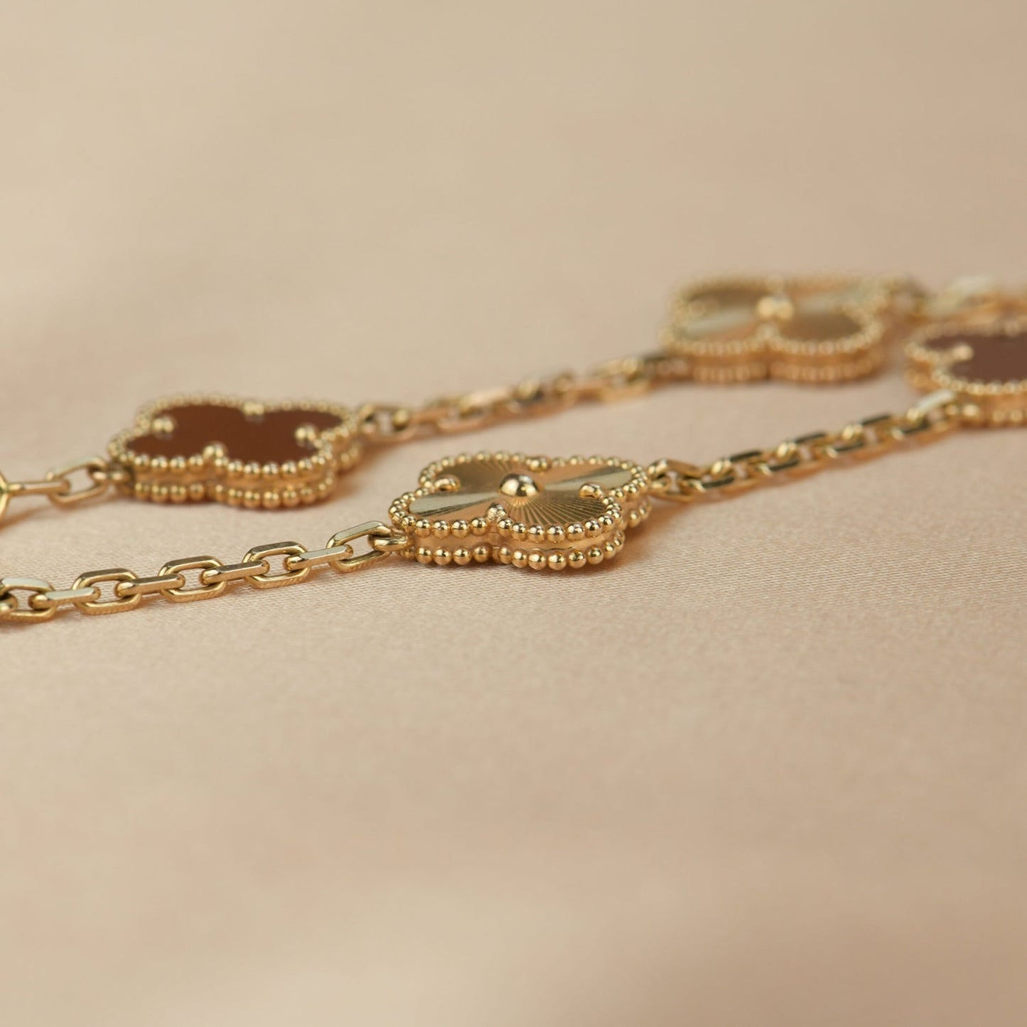 [Kismet Jewels ]CLOVER  5 MOTIFS CARNELIAN GOLD BRACELET