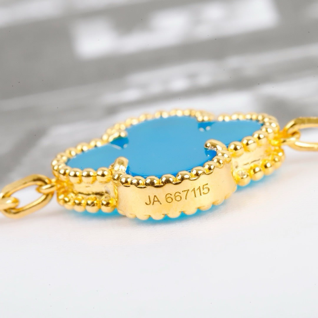 [Kismet Jewels ]CLOVER 5 MOTIFS TURQUOISE BRACELET