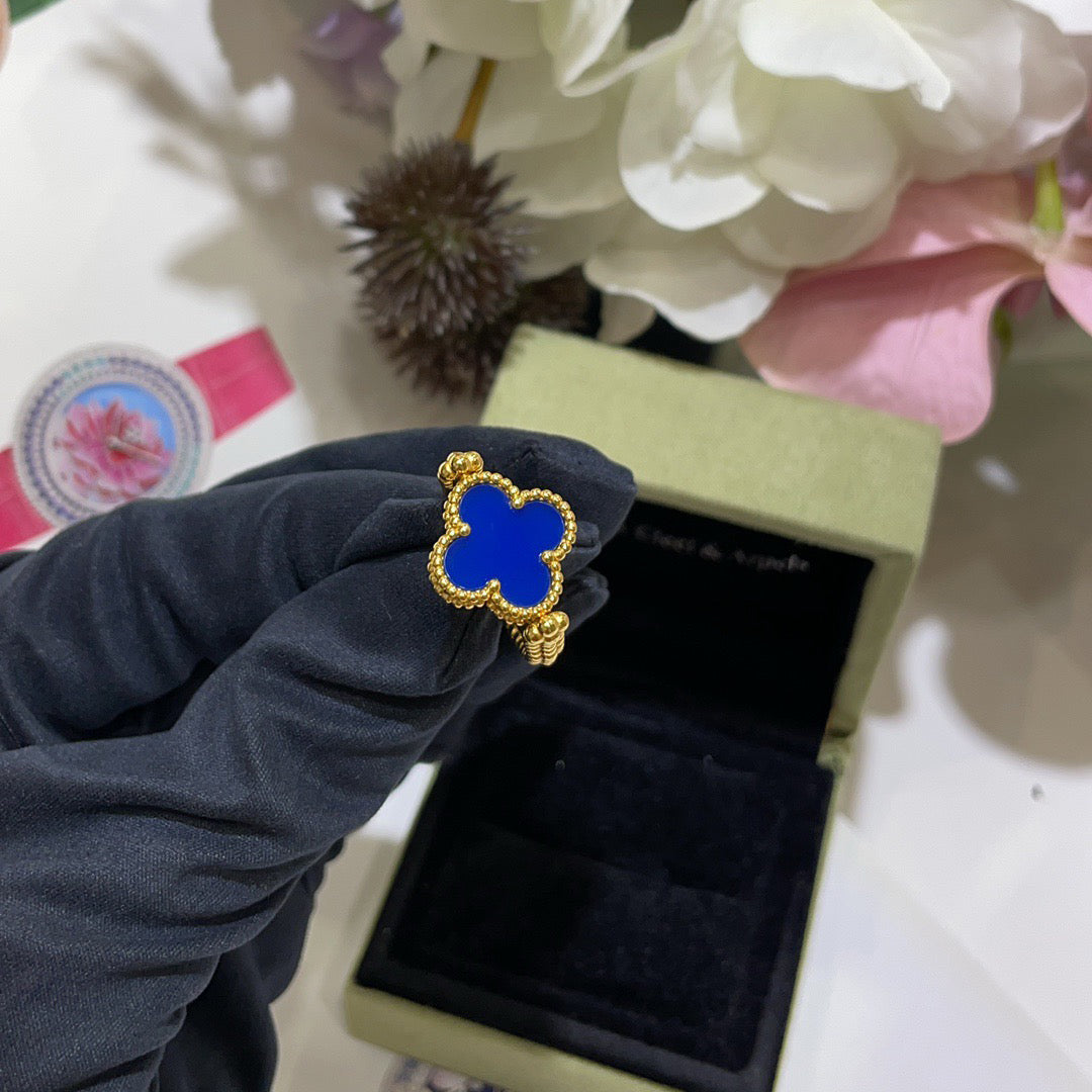[Kismet Jewels ]CLOVER RIVERSIBLE BLUE AGATE RING
