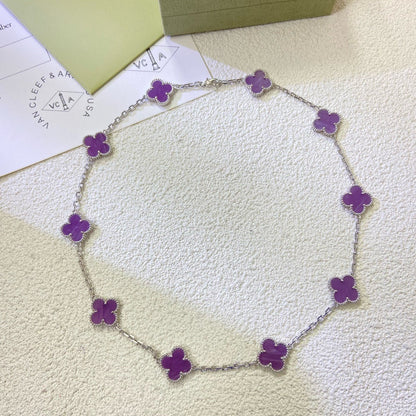 [Kismet Jewels ]CLOVER 10 MOTIFS  PURPLE VIOLET  NECKLACE