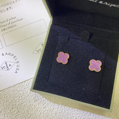 [Kismet Jewels ]CLOVER MINI 9.5MM  PURPLE VIOLET EARRINGS
