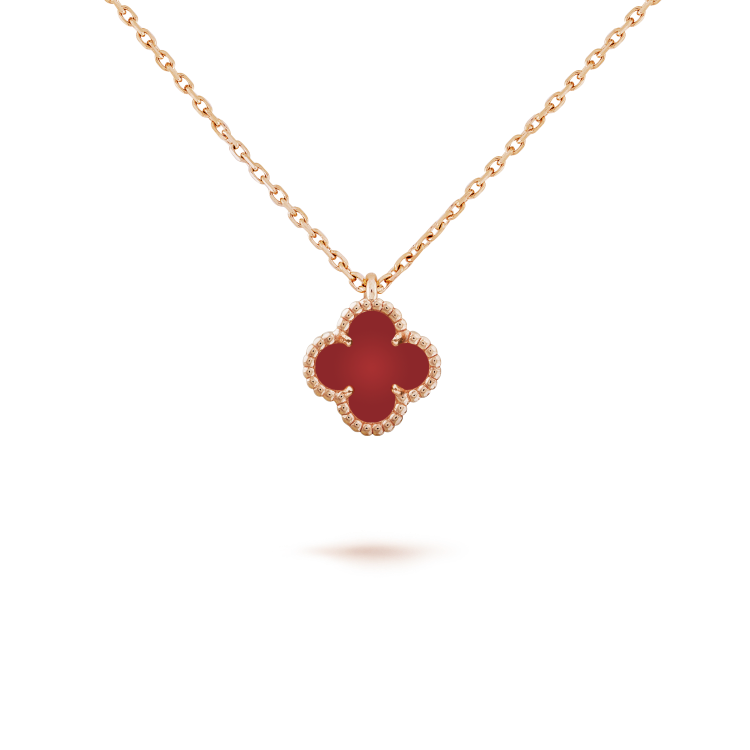 [Kismet Jewels ]CLOVER MINI 9.5MM WHITE CARNELIANS NECKLACE