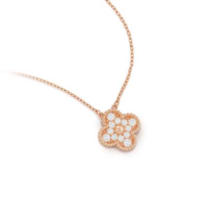 [Kismet Jewels ]CLOVER 15MM DIAMOND SINGLE FLOWER NECKLACE