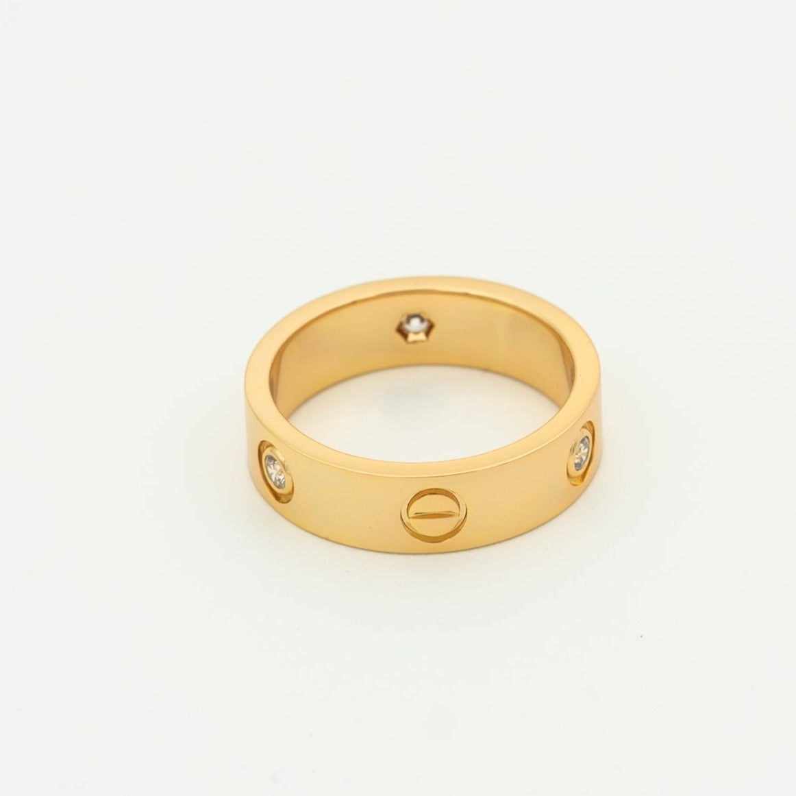 [Kismet Jewels ]LOVE RING 5.5MM 3 DIAMONDS PINK GOLD
