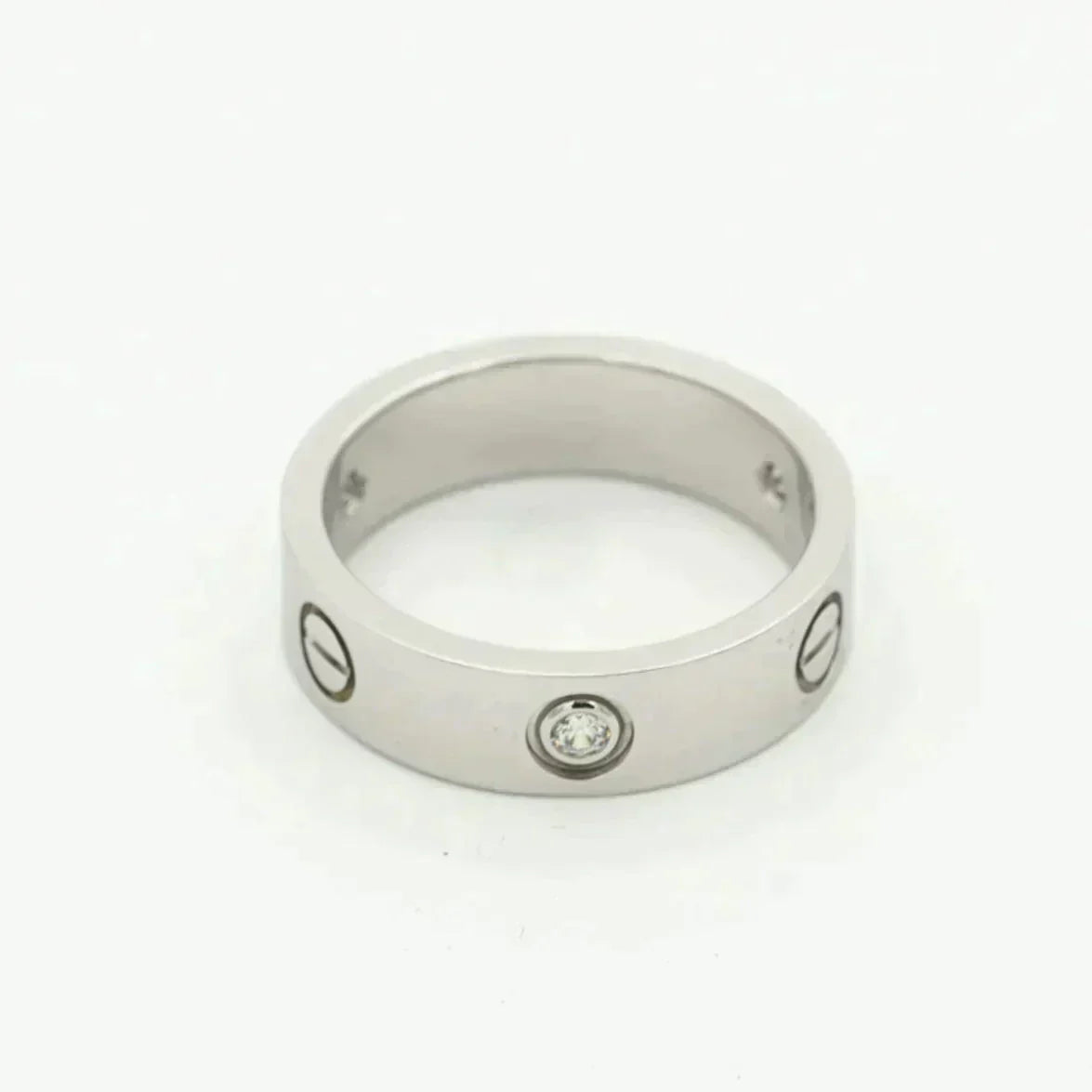 [Kismet Jewels ]LOVE RING 5.5MM 3 DIAMONDS SILVER
