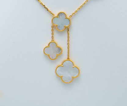 [Kismet Jewels ]CLOVER MOTHER OF PEARL NECKLACE 6 MOTIF