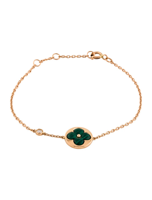[Kismet Jewels ]SUN MALACHITE 1 DIAMOND PINK GOLD BRACELET