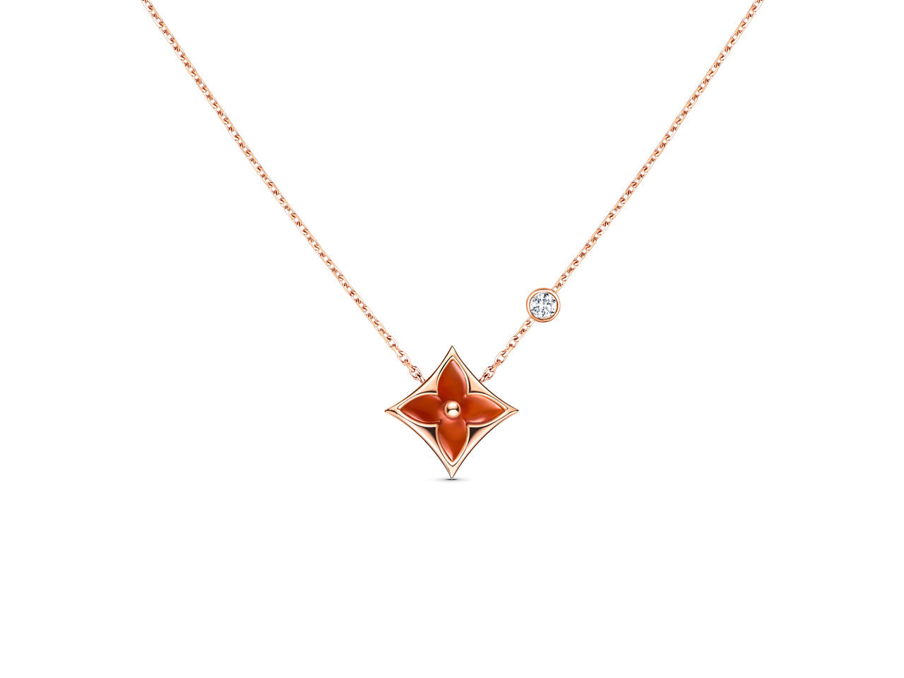 [Kismet Jewels ]STAR NECKLACE PINK GOLD 1 DIAMOND