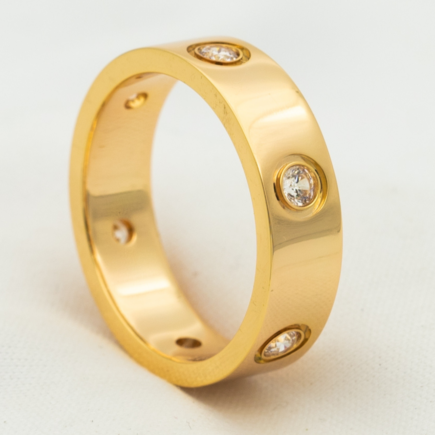 [Kismet Jewels ]LOVE RING 5.5MM 6 DIAMONDS PINK GOLD