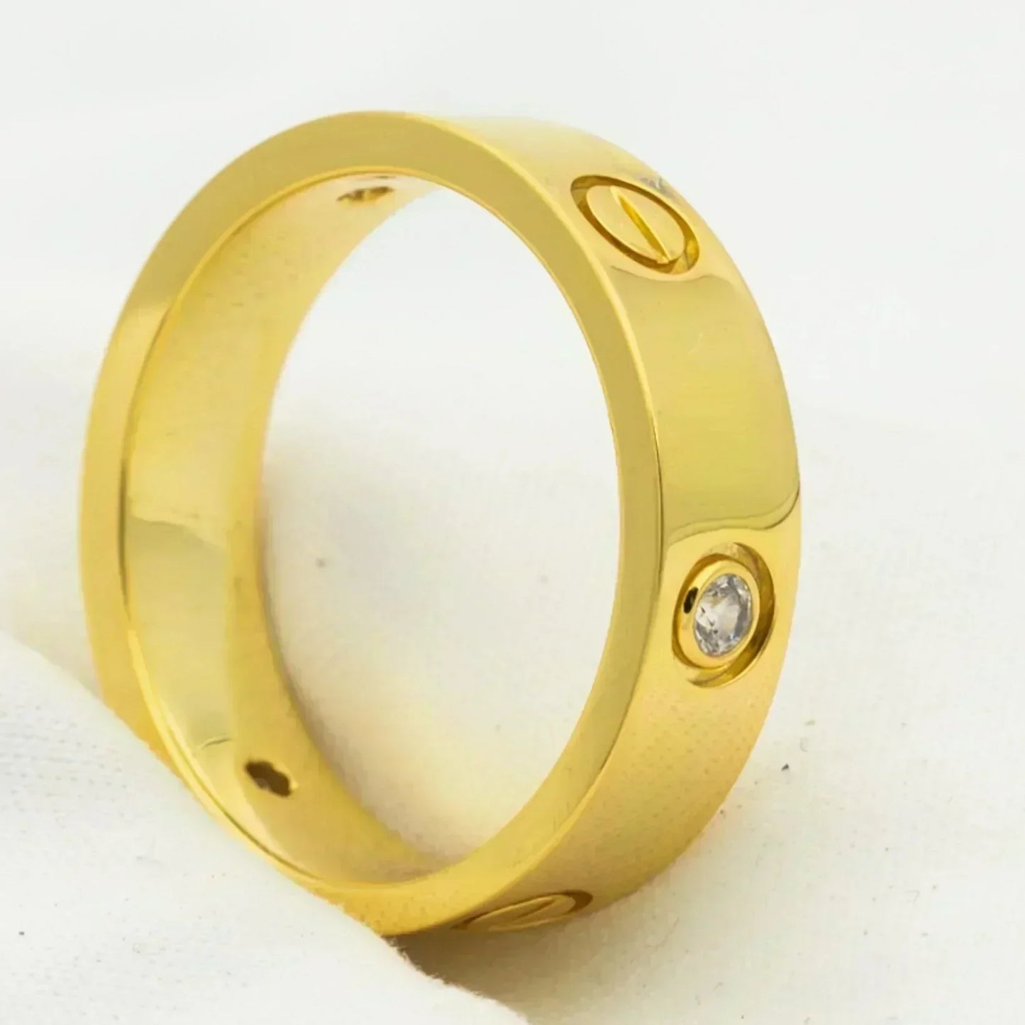 [Kismet Jewels ]LOVE RING 5.5MM 3 DIAMONDS GOLD