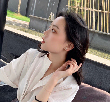 [Kismet Jewels ]JEUX DE WHITE MOP PINK GOLD DIAMOND EARRINGS