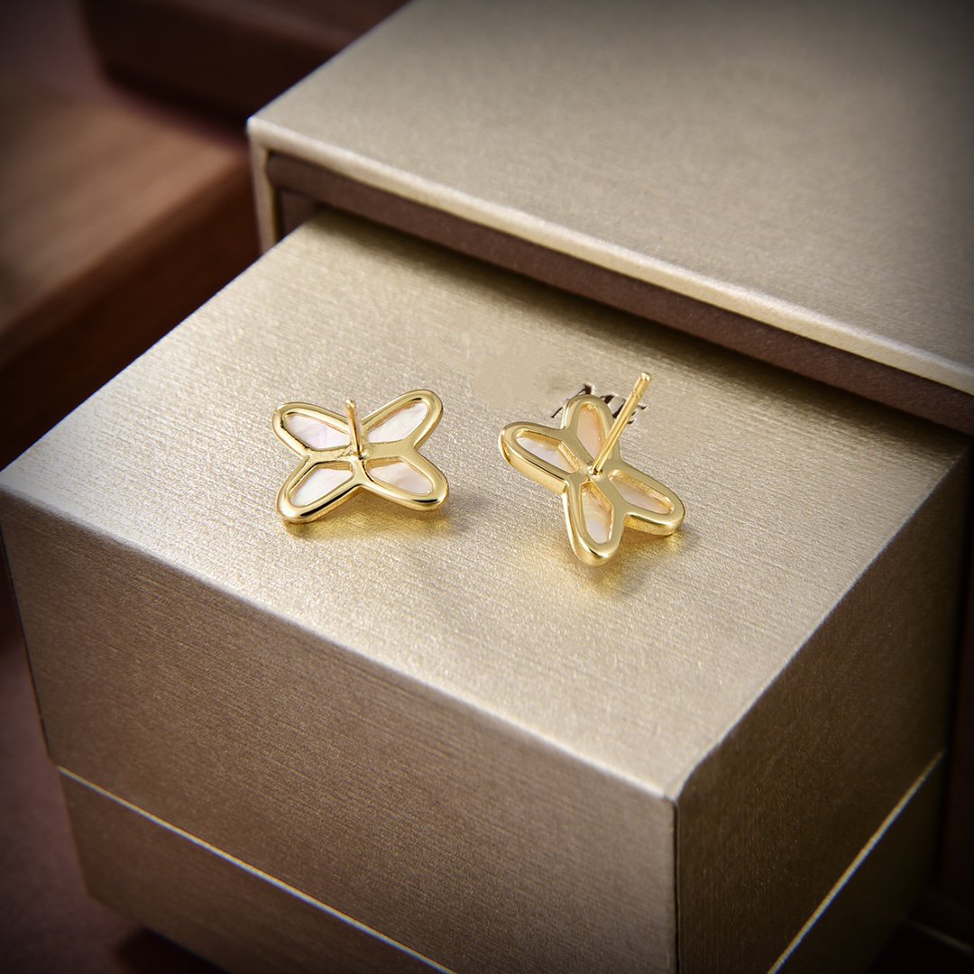 [Kismet Jewels ]JEUX DE WHITE MOP GOLD DIAMOND EARRINGS