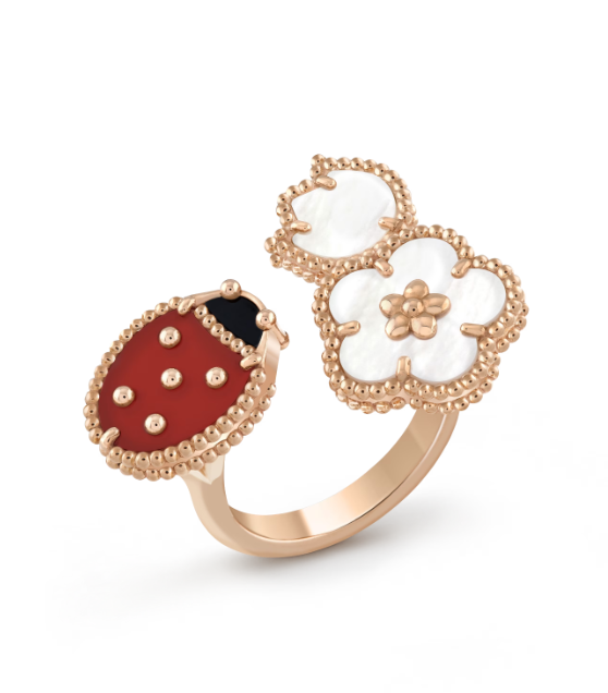 [Kismet Jewels ]LUCKY 3 MOTIF ROSE GOLD RING