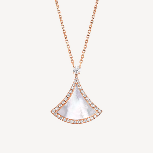 [Kismet Jewels ]DREAM MOP DIAMOND PAVED PINK GOLD NECKLACE