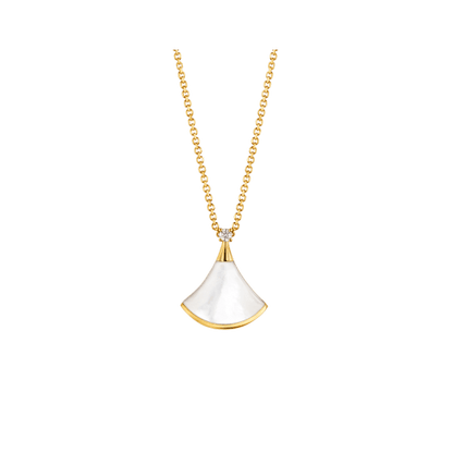 [Kismet Jewels ]DREAM NECKLACE WHITE MOP GOLD 1 DIAMOND