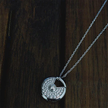 [Kismet Jewels ]AMULETTE SILVER FULL DIAMOND NECKLACE