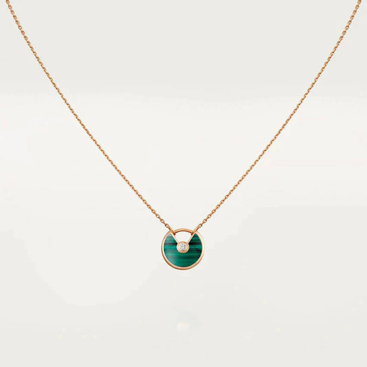 [Kismet Jewels ]AMULETTE ROSE GOLD MALACHITE NECKLACE