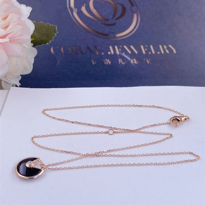 [Kismet Jewels ]AMULETTE ROSE GOLD ONYX NECKLACE