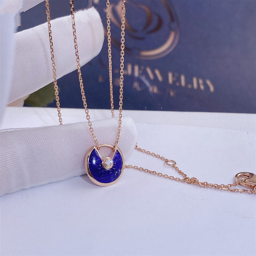 [Kismet Jewels ]AMULETTE ROSE GOLD AGATE NECKLACE