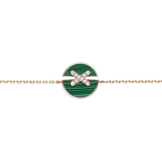 [Kismet Jewels ]JEUX DE BRACELET MALACHITE PINK GOLD DIAMONDS