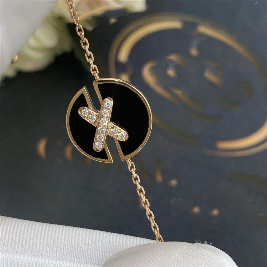 [Kismet Jewels ]JEUX DE BRACELET ONYX PINK GOLD DIAMOND