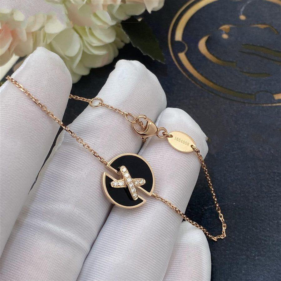 [Kismet Jewels ]JEUX DE BRACELET ONYX PINK GOLD DIAMOND