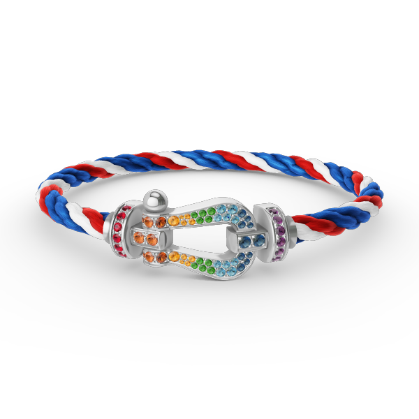 [Kismet Jewels ]FORC LARGE HORSESHOE  COLORED DIAMOND BRACELET SILVER